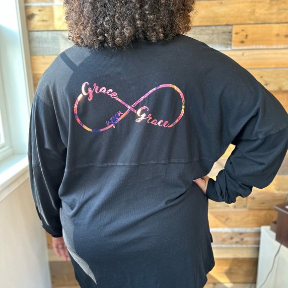 Amazing Grace 2 sided print 2XL Long Sleeve Top, Womens Christian Tee - Picture 2 of 6